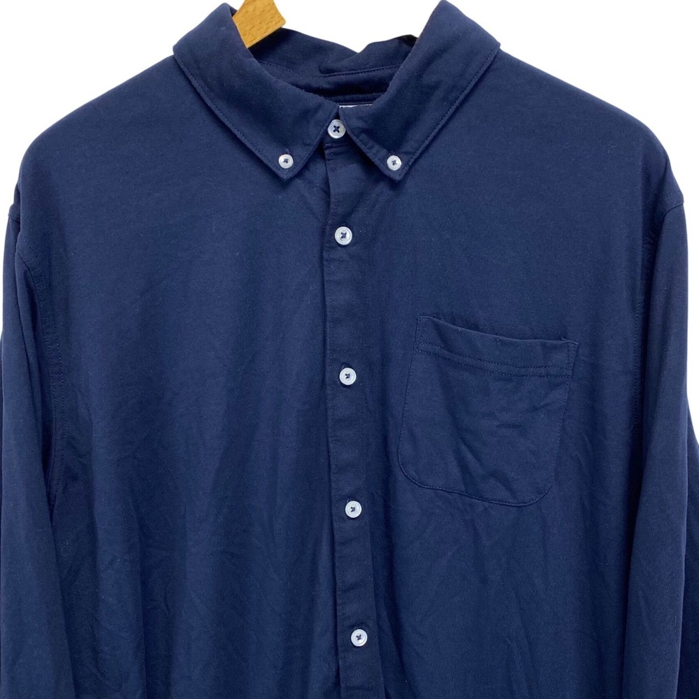 Orvis Mens Long Sleeve Button Down Shirt Pocket‎ Casual Navy Blue Size L Wicking